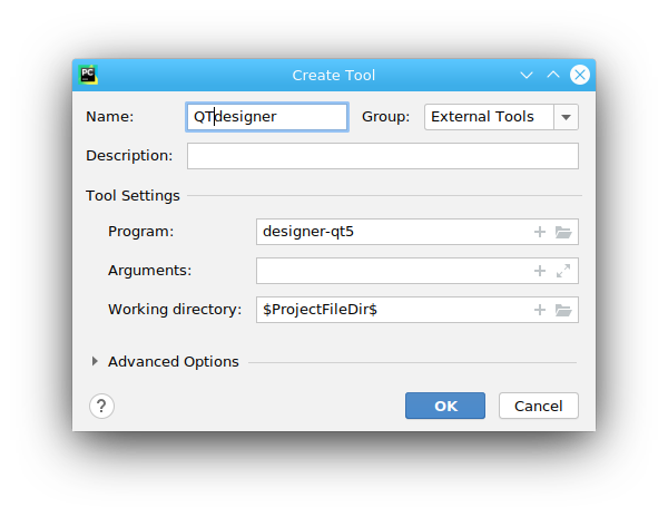 pycharm configure qtdesigner